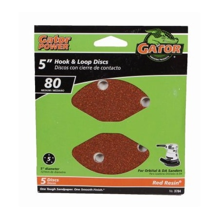 Gator Finishing 5PK 5 80G Sand Disc 3784